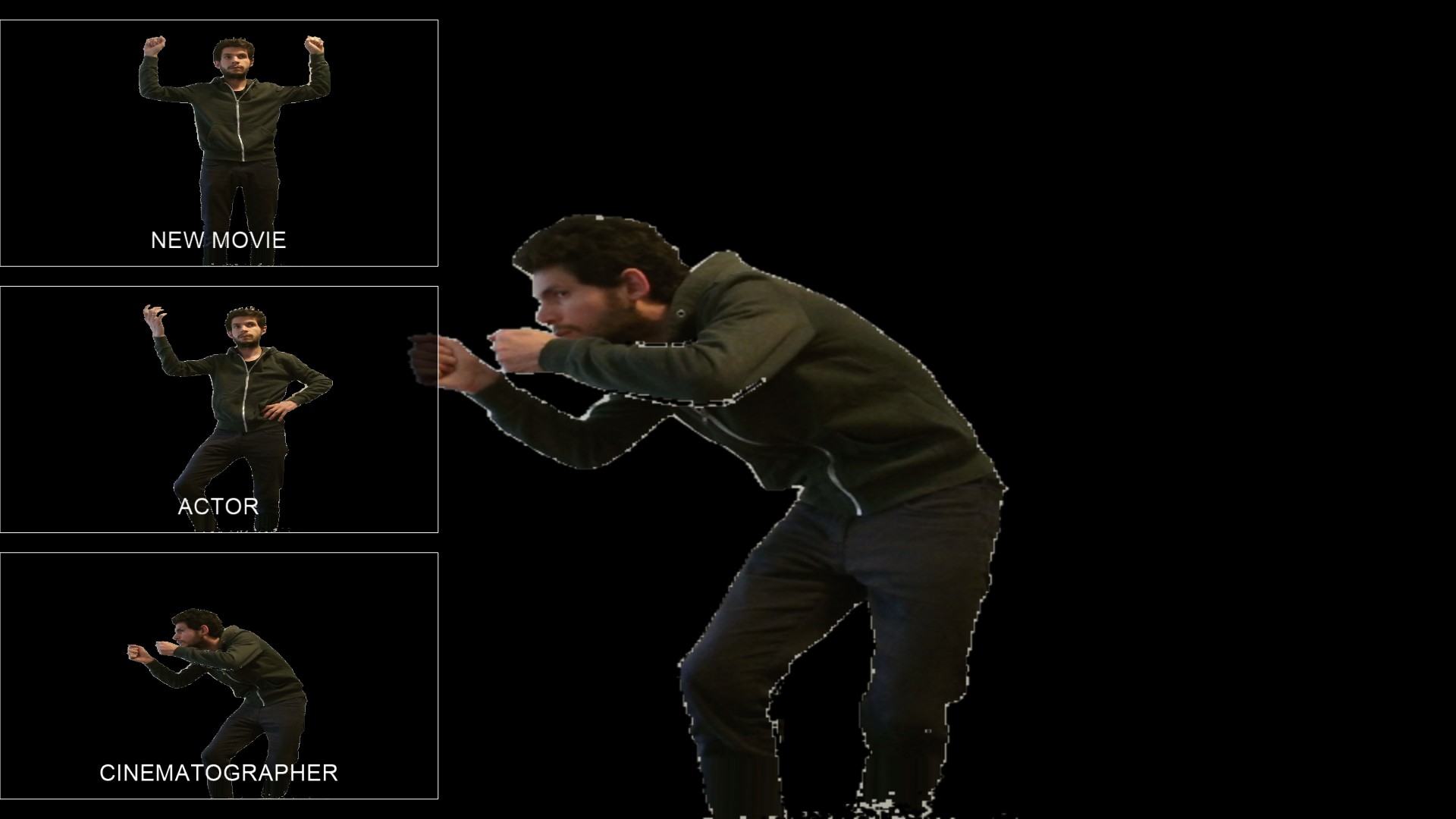 User demonstrating control poses