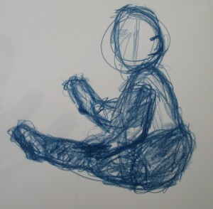 Baby sitting pose drawing