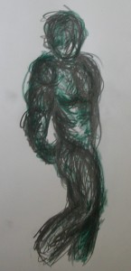 Body builder pose drawing