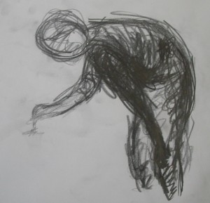 Hunching over drawing machine