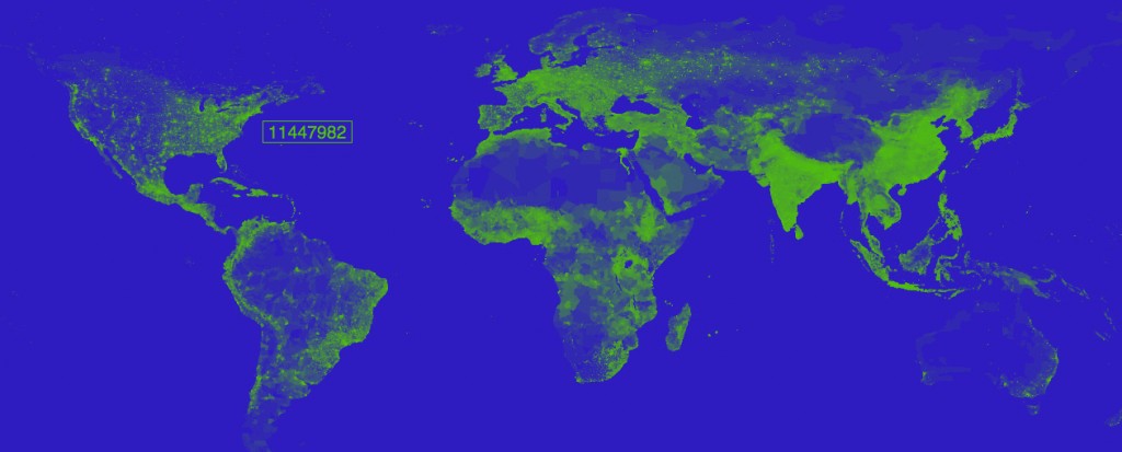 World population density visualization using nighttime lights