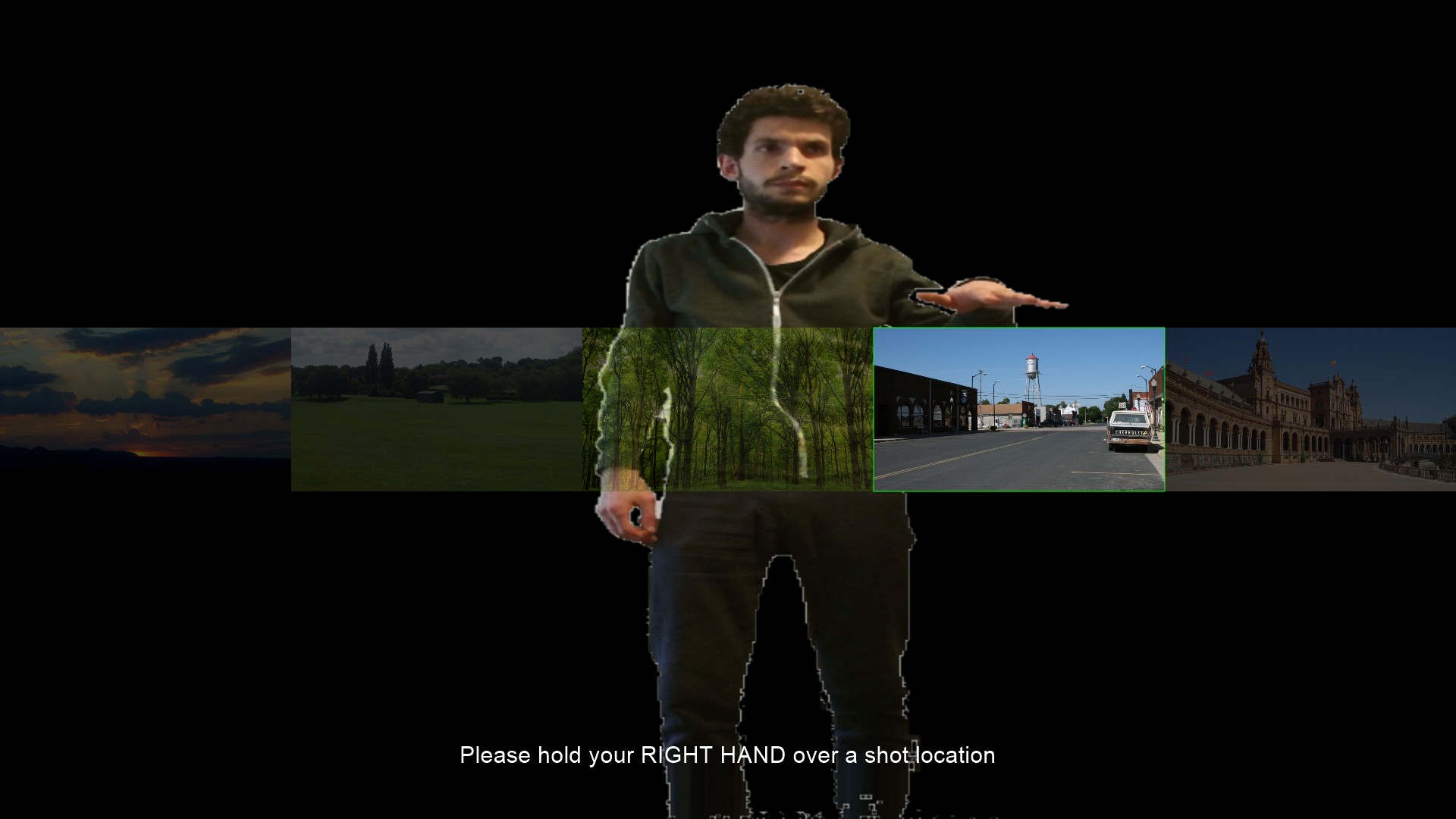 User selecting a shot location