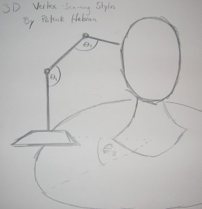 3D vertex scanning stylus concept drawing